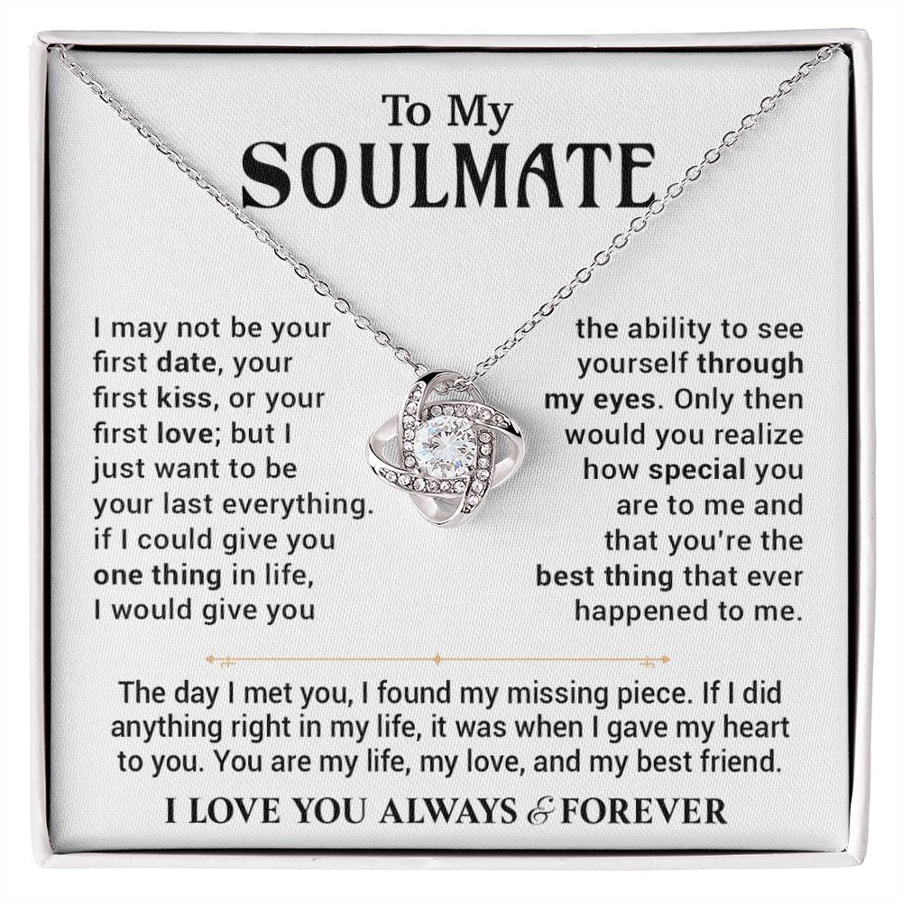To My Soulmate Necklace Birthday,Anniversary,Valentine Gift for Wife Girlfriend