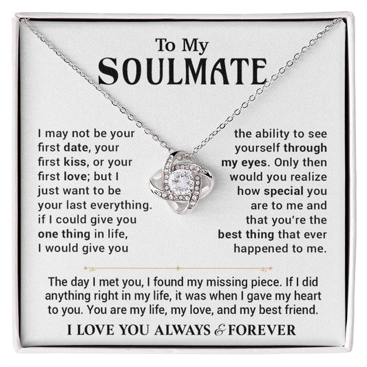 To My Soulmate Necklace Birthday,Anniversary,Valentine Gift for Wife Girlfriend