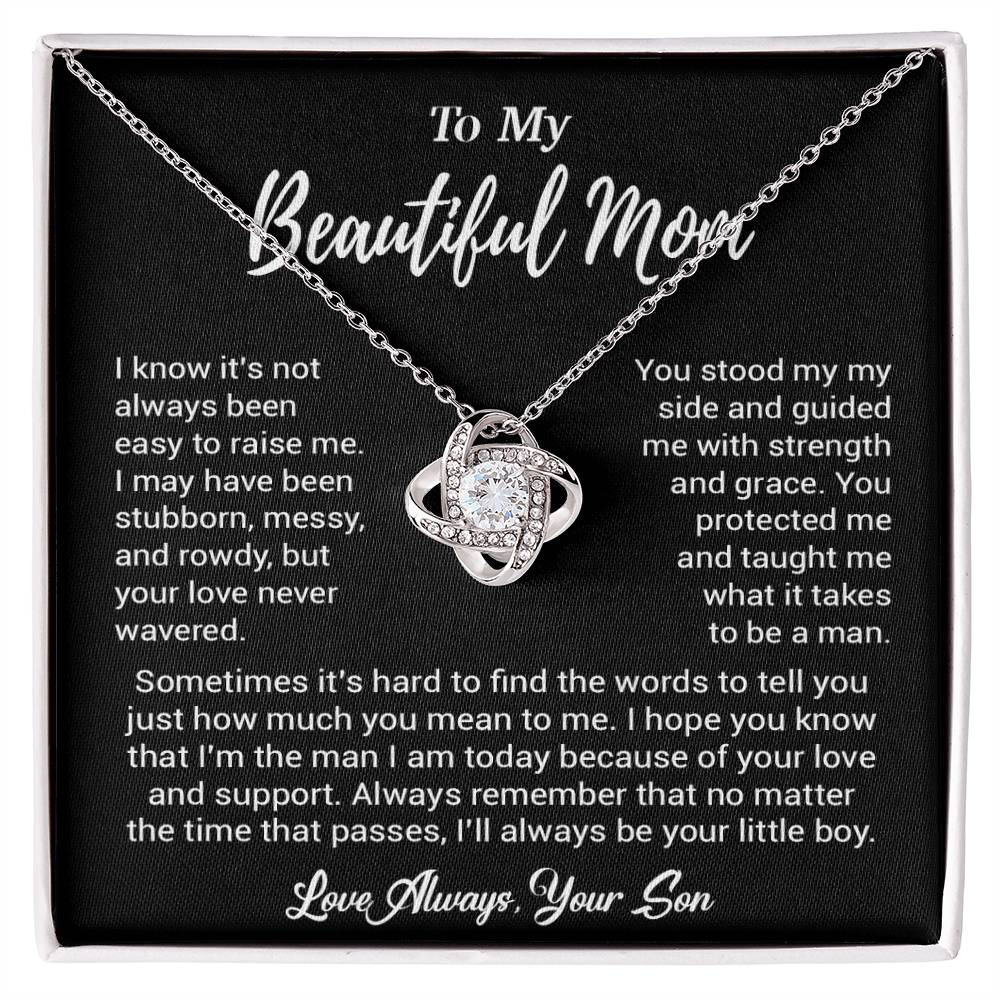 To My Beautiful Mom Necklace Mom Birthday Gift Mother's Day Gift Necklace For Mom From Son_ 8_5_Black