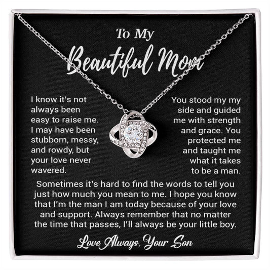 To My Beautiful Mom Necklace Mom Birthday Gift Mother's Day Gift Necklace For Mom From Son_ 8_5_Black