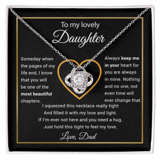 To My Daughter Necklace, Gift for Daughter from Dad, Daughter Father Necklace 27_11_Black