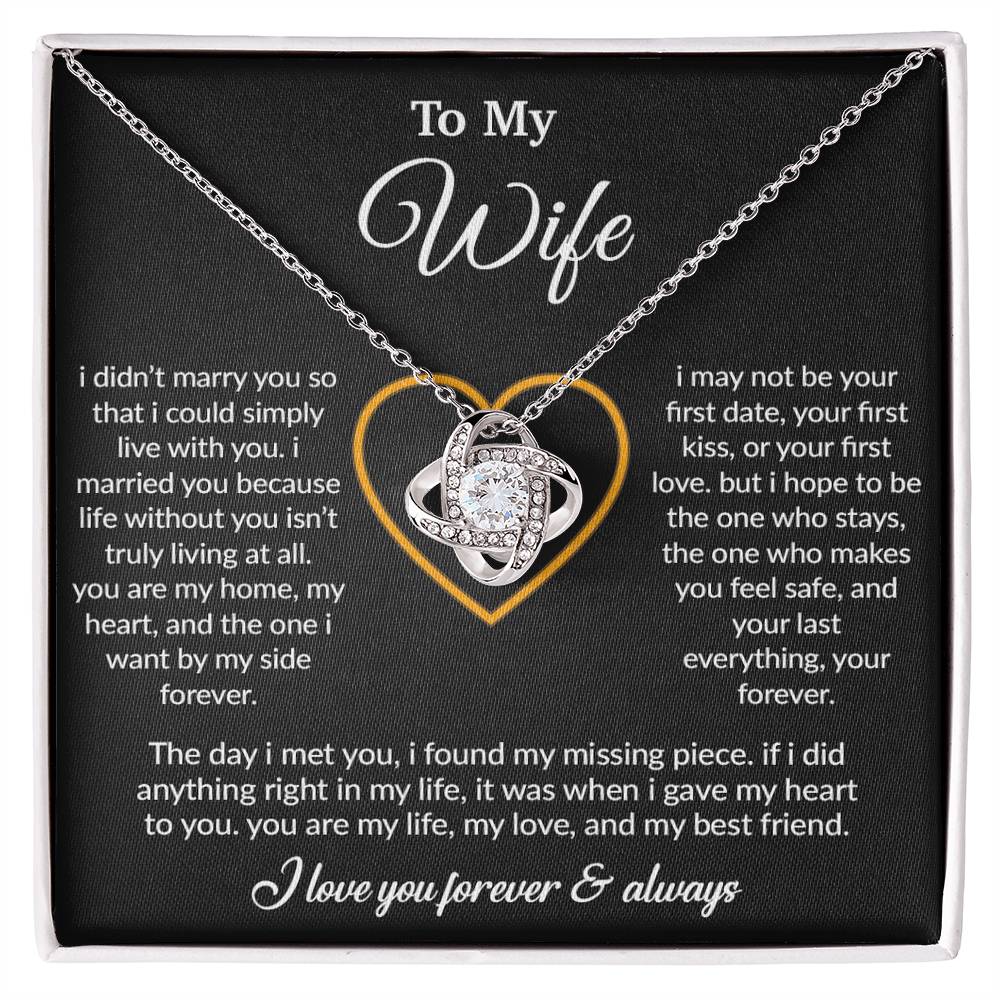 To My Wife Necklace, Gift For Wife, Anniversary Gift For Wife, Necklace For Wife 13_3_Black