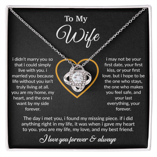 To My Wife Necklace, Gift For Wife, Anniversary Gift For Wife, Necklace For Wife 13_3_Black