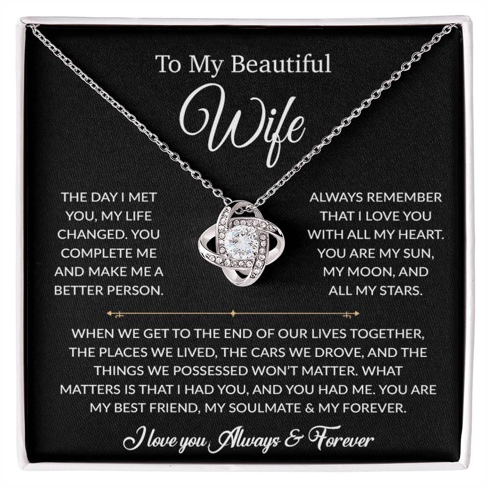To My Wife Necklace, Gift For Wife, Anniversary Gift For Wife, Necklace For Wife 26_6_Black