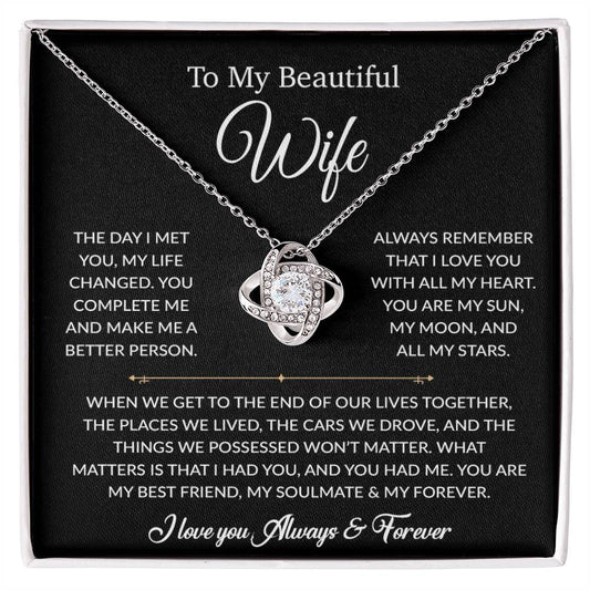 To My Wife Necklace, Gift For Wife, Anniversary Gift For Wife, Necklace For Wife 26_6_Black