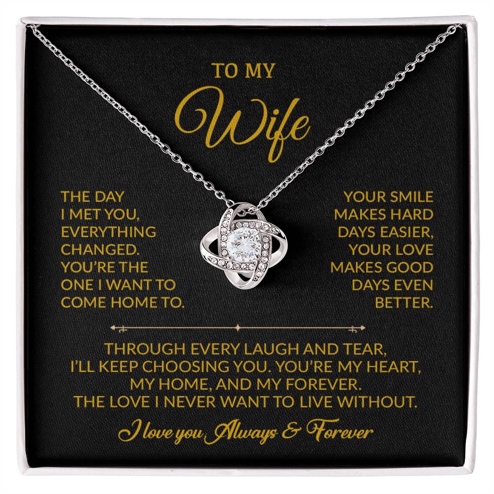 To My Wife Necklace, Gift For Wife, Anniversary Gift For Wife, Necklace For Wife 6_8_Gold