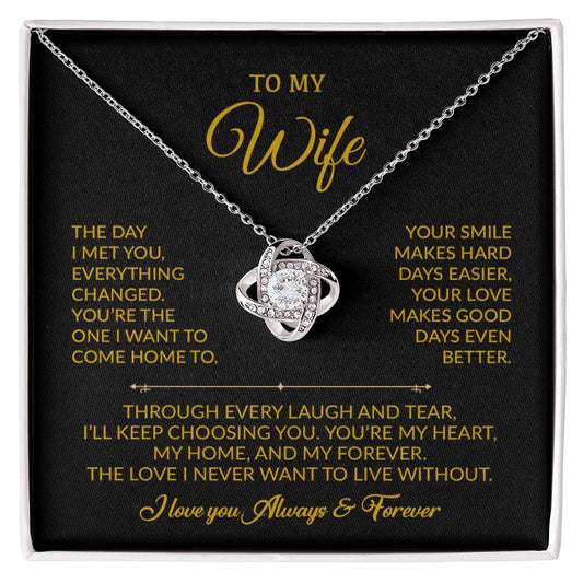 To My Wife Necklace, Gift For Wife, Anniversary Gift For Wife, Necklace For Wife 6_8_Gold