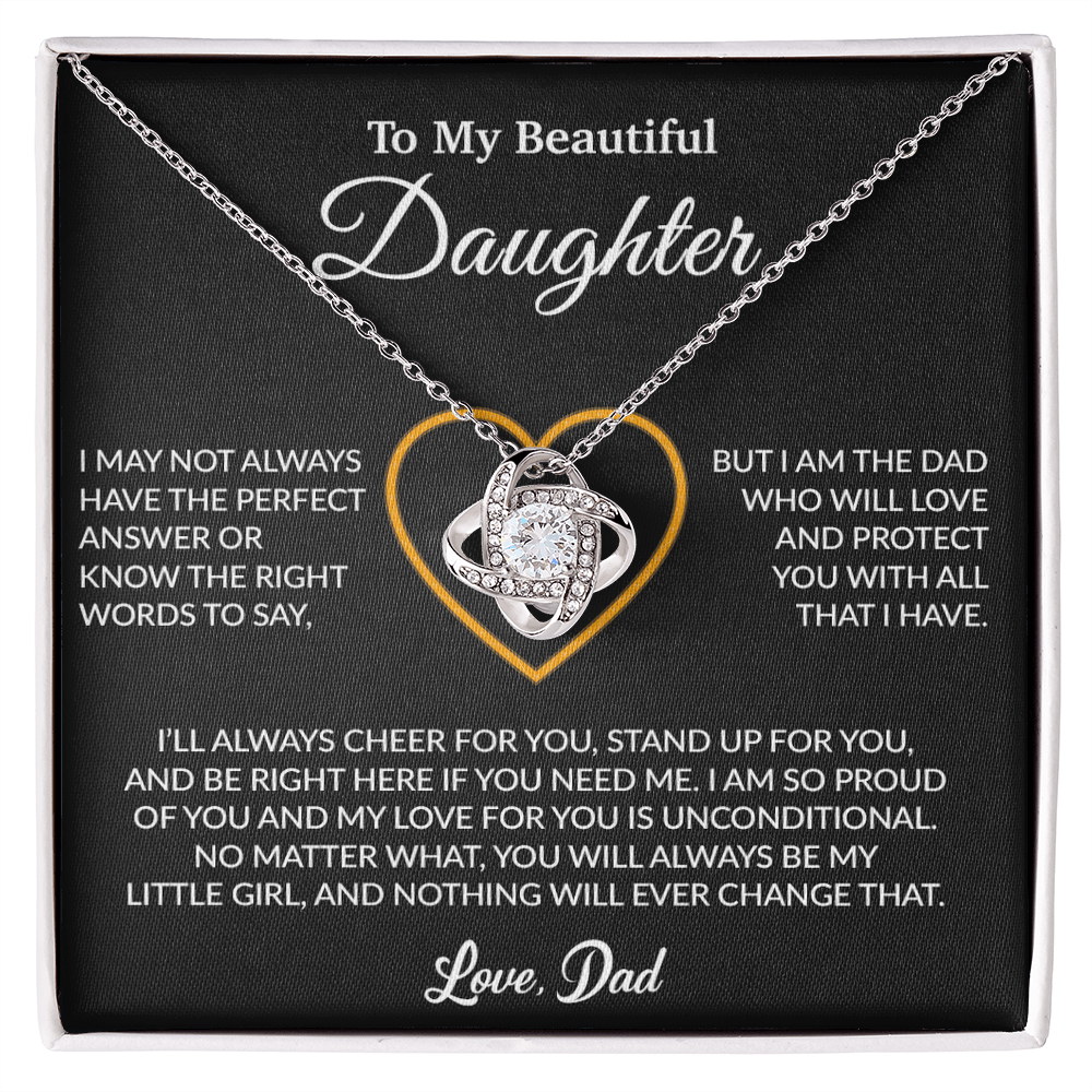 To My Daughter Necklace, Gift for Daughter from Dad, Father Daughter Necklace 7_6_Black