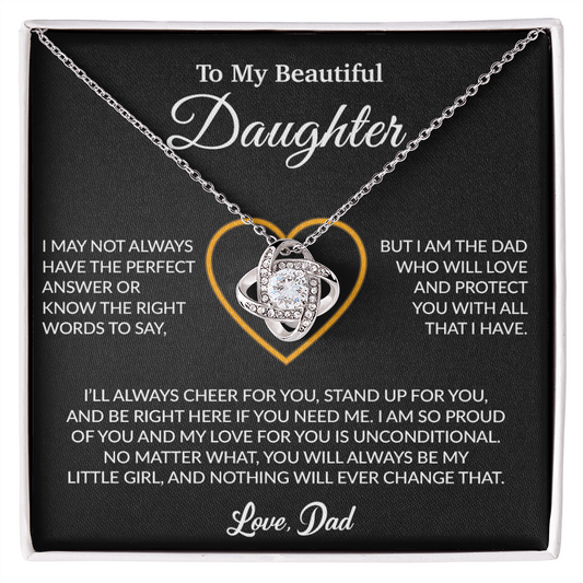 To My Daughter Necklace, Gift for Daughter from Dad, Father Daughter Necklace 7_6_Black