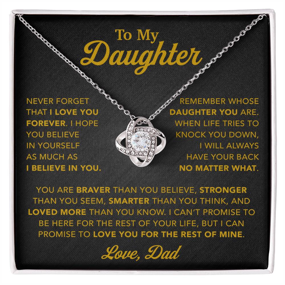 To My Daughter Necklace, Gift for Daughter from Dad, Father Daughter Necklace 25_2_Gold