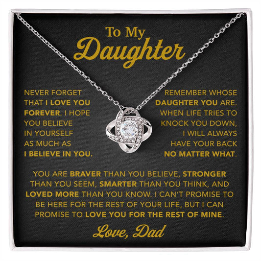 To My Daughter Necklace, Gift for Daughter from Dad, Father Daughter Necklace 25_2_Gold