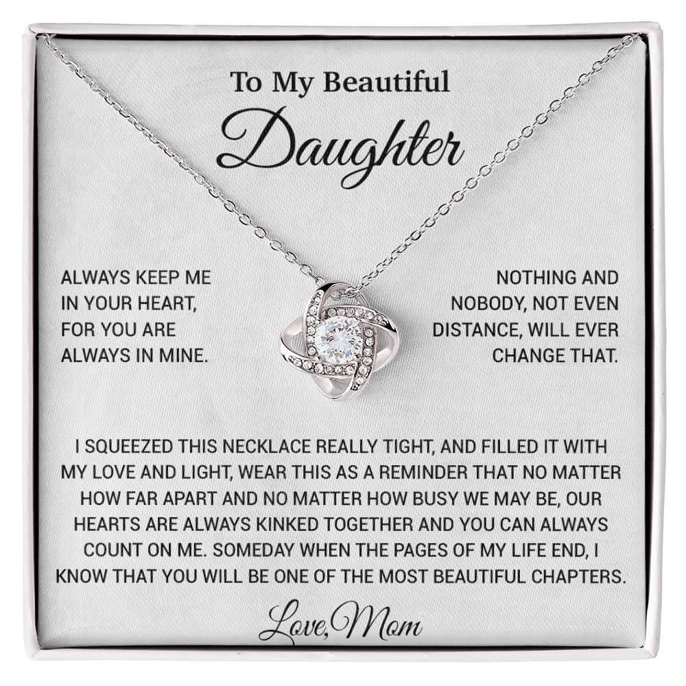 To My Daughter Necklace, Daughter Mother Necklace, Daughter Gift From Mom 9_6_White