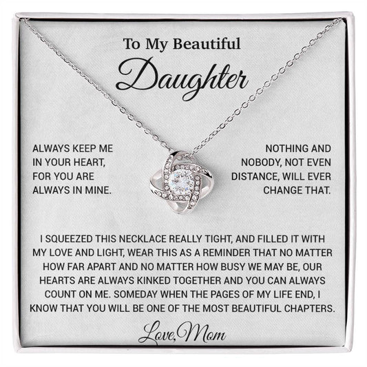 To My Daughter Necklace, Daughter Mother Necklace, Daughter Gift From Mom 9_6_White