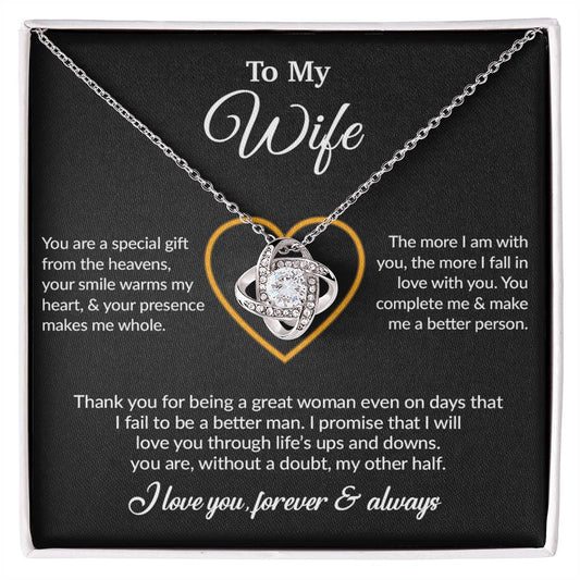 To My Wife Necklace, Gift For Wife, Anniversary Gift For Wife, Necklace For Wife 11_6_Black