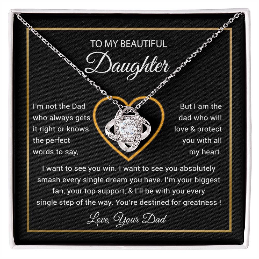 To My Daughter Necklace, Gift for Daughter from Dad, Father Daughter Necklace 9_6_Black