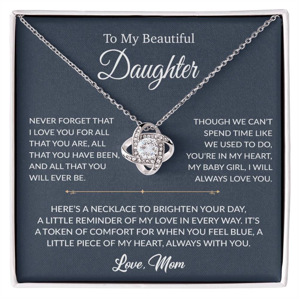 To My Daughter Necklace, Gift for Daughter from mom, Daughter mother Necklace 27_6_Blue