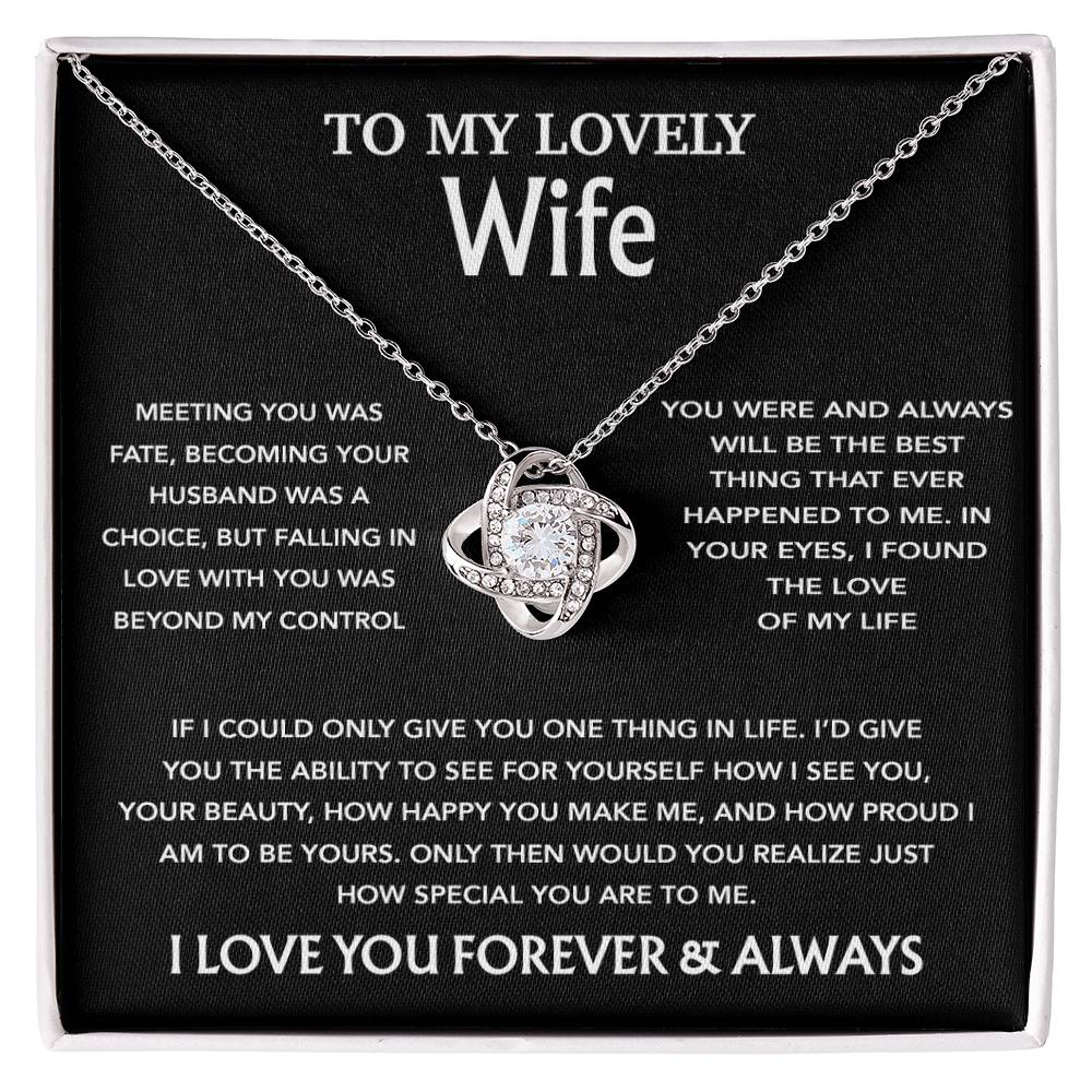To My Wife Necklace, Christmas Gifts For Wife, Anniversary Cute Gift For Wife_Black