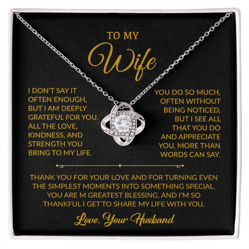 To My Wife Necklace, Gift For Wife, Anniversary Gift For Wife, Necklace For Wife 2_9_Gold