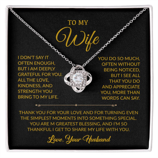 To My Wife Necklace, Gift For Wife, Anniversary Gift For Wife, Necklace For Wife 2_9_Gold