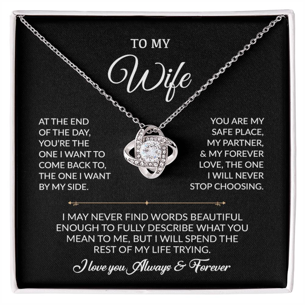 To My Wife Necklace, Gift For Wife, Anniversary Gift For Wife, Necklace For Wife 24_8_Black