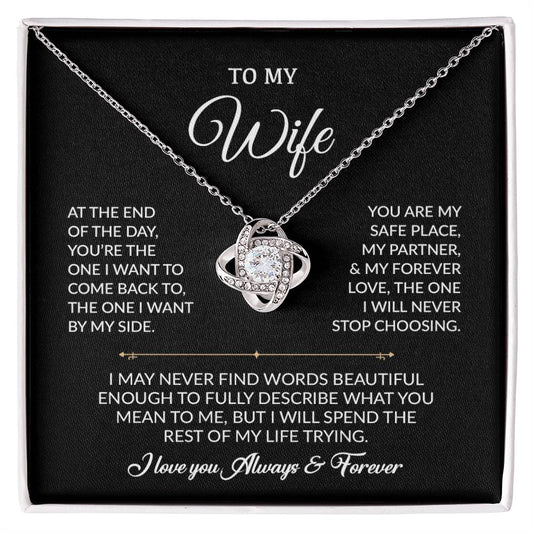 To My Wife Necklace, Gift For Wife, Anniversary Gift For Wife, Necklace For Wife 24_8_Black