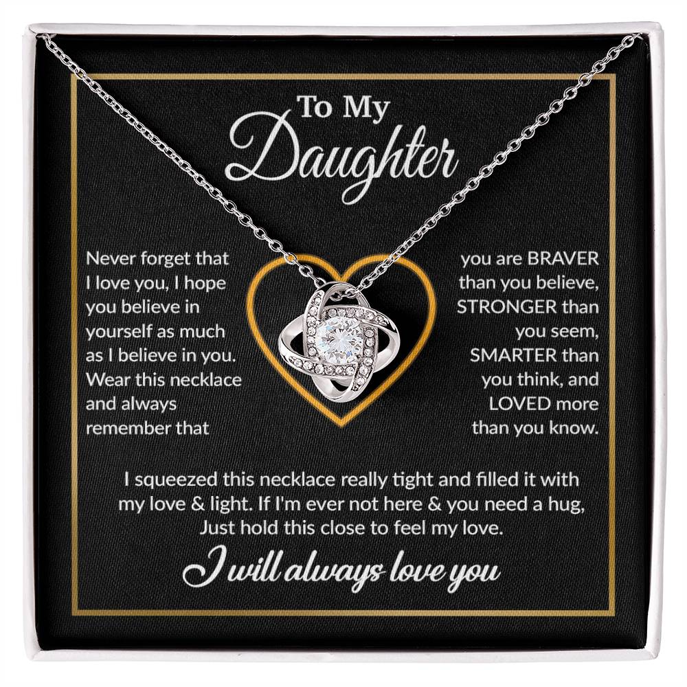 To My Daughter Necklace, Gift For Daughter From Dad, Daughter Father Necklace 13_12_Black