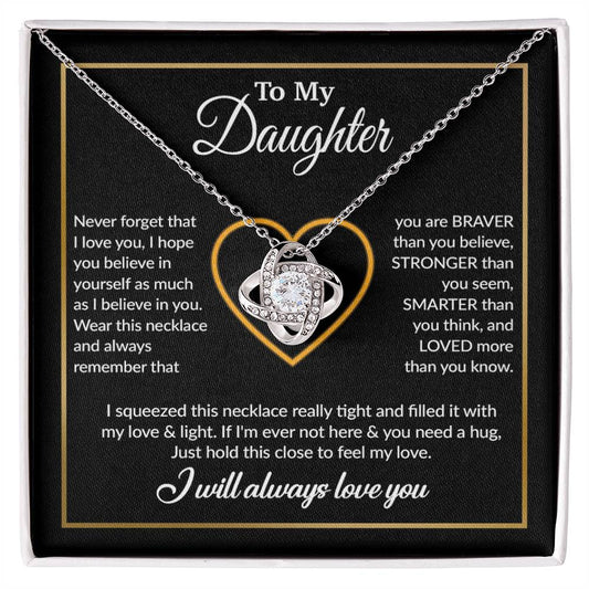 To My Daughter Necklace, Gift For Daughter From Dad, Daughter Father Necklace 13_12_Black