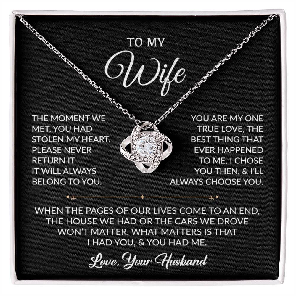 To My Wife Necklace, Gift For Wife, Anniversary Gift For Wife, Necklace For Wife 1_9_Black