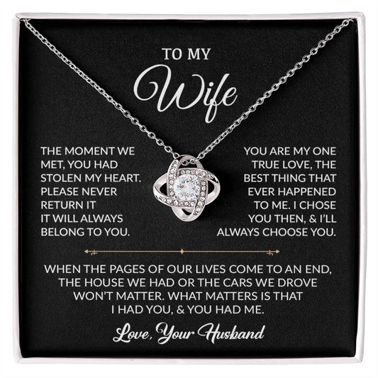 To My Wife Necklace, Gift For Wife, Anniversary Gift For Wife, Necklace For Wife 1_9_Black