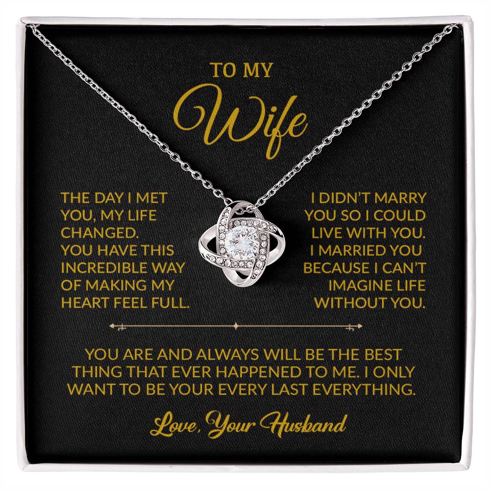 To My Wife Necklace, Gift For Wife, Anniversary Gift For Wife, Necklace For Wife 10_9_Gold