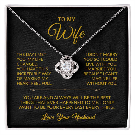 To My Wife Necklace, Gift For Wife, Anniversary Gift For Wife, Necklace For Wife 10_9_Gold