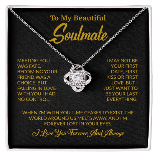 To My Soulmate Necklace, Soulmate Gift, Gift For Girlfriend, Christmas Gift 16_10_Gold