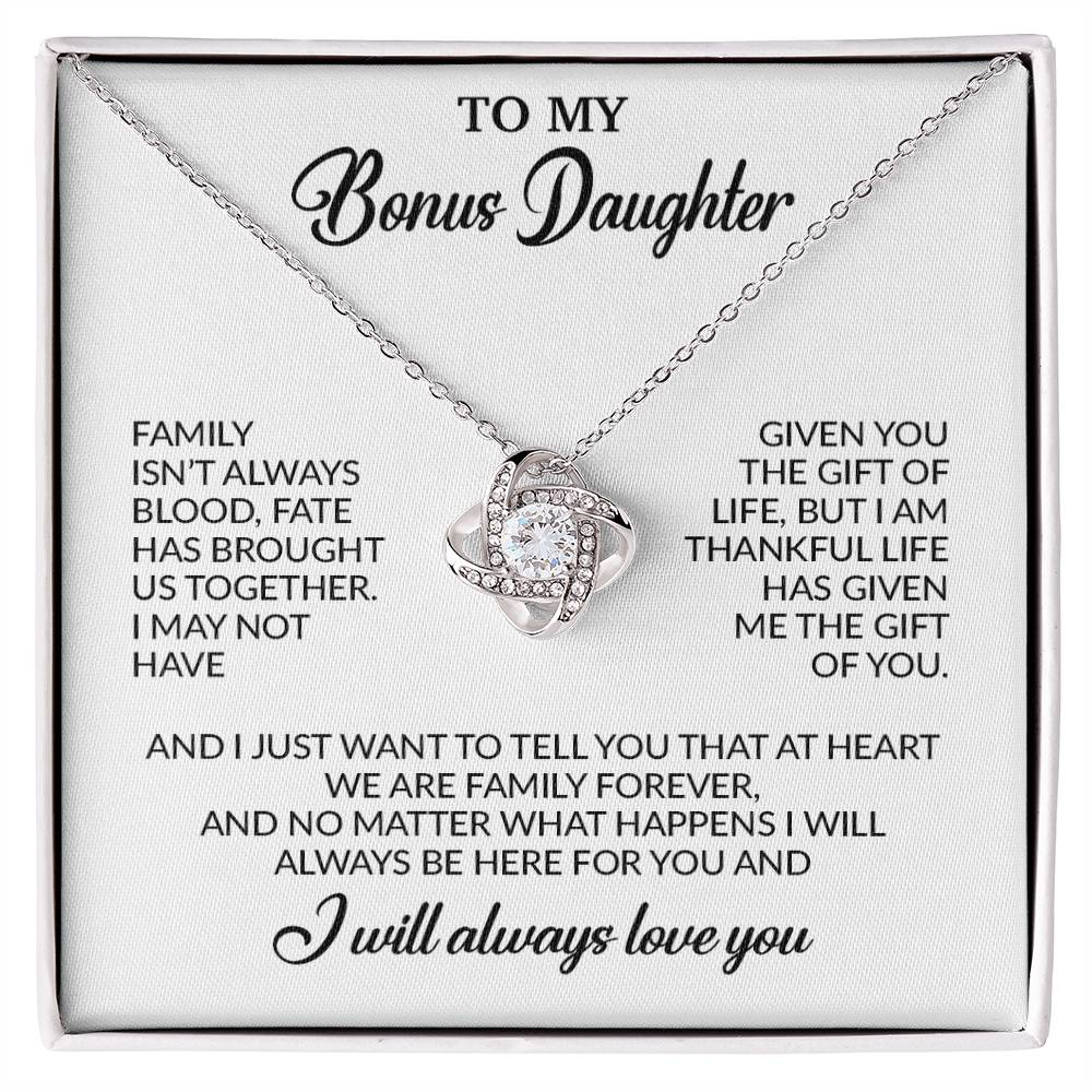 To My Bonus Daughter Necklace, Gift for Bonus Daughter, Step Daughter Birthday 26_11_White
