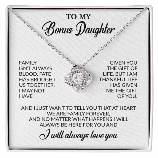 To My Bonus Daughter Necklace, Gift for Bonus Daughter, Step Daughter Birthday 26_11_White