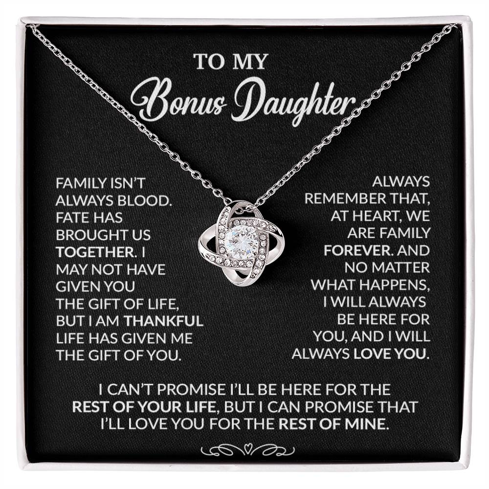 To My Bonus Daughter Necklace, Gift for Bonus Daughter, Step Daughter Birthday 30_9_Black