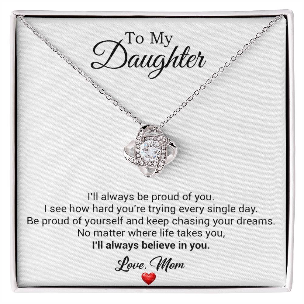 To My Daughter Necklace, Gift For Daughter From Dad, Daughter Father Necklace 2_8_White