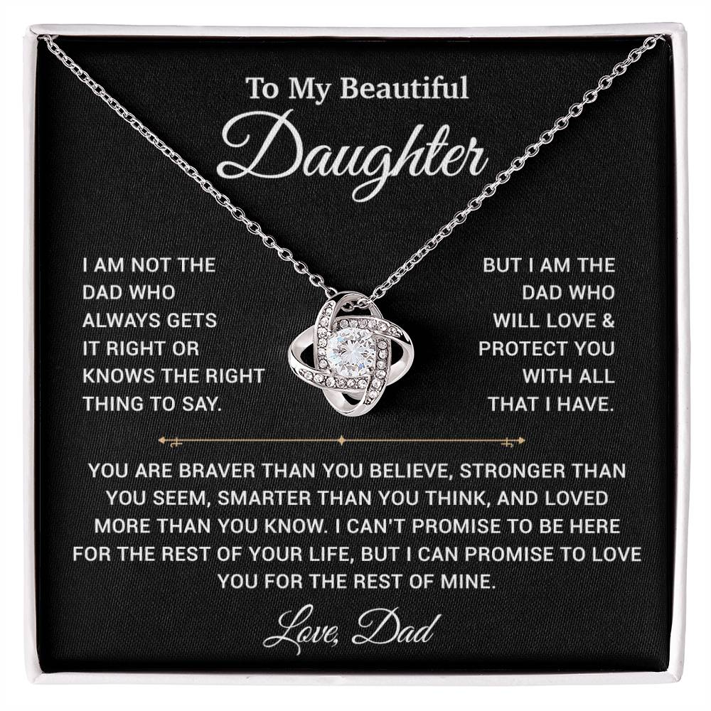 To My Daughter Necklace, Gift for Daughter from Dad, Father Daughter Necklace 19_11_Black