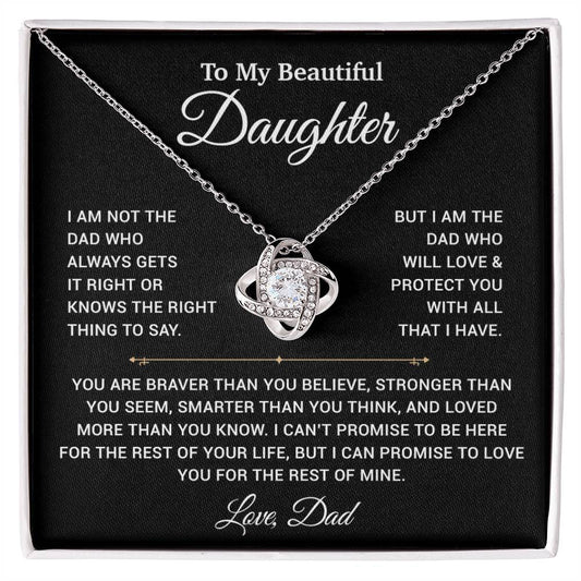 To My Daughter Necklace, Gift for Daughter from Dad, Father Daughter Necklace 19_11_Black