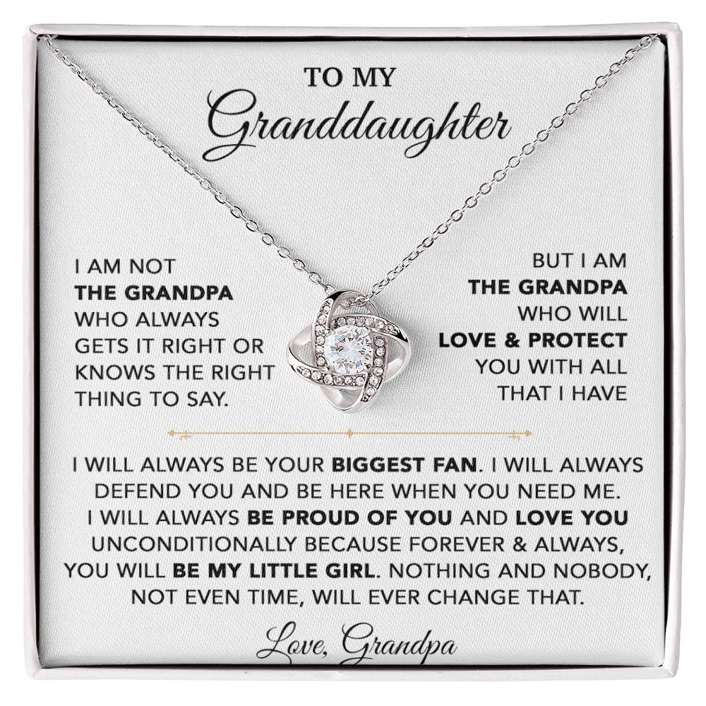 To My Granddaughter Necklace, Granddaughter Gift from Grandpa, Christmas Gift 28_8_White