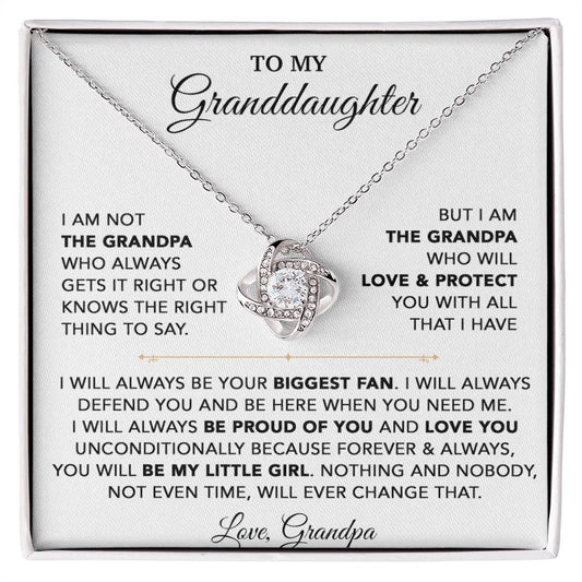 To My Granddaughter Necklace, Granddaughter Gift from Grandpa, Christmas Gift 28_8_White