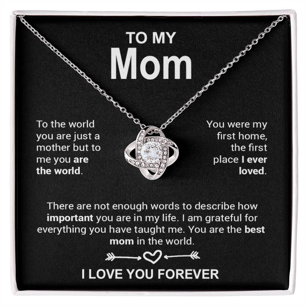 To My Mom Necklace, Mother_s Day Gift, Anniversary Gift Valentines Gift_Black