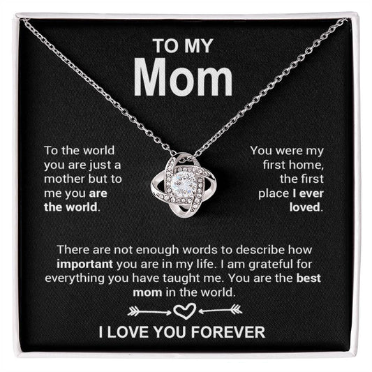To My Mom Necklace, Mother_s Day Gift, Anniversary Gift Valentines Gift_Black