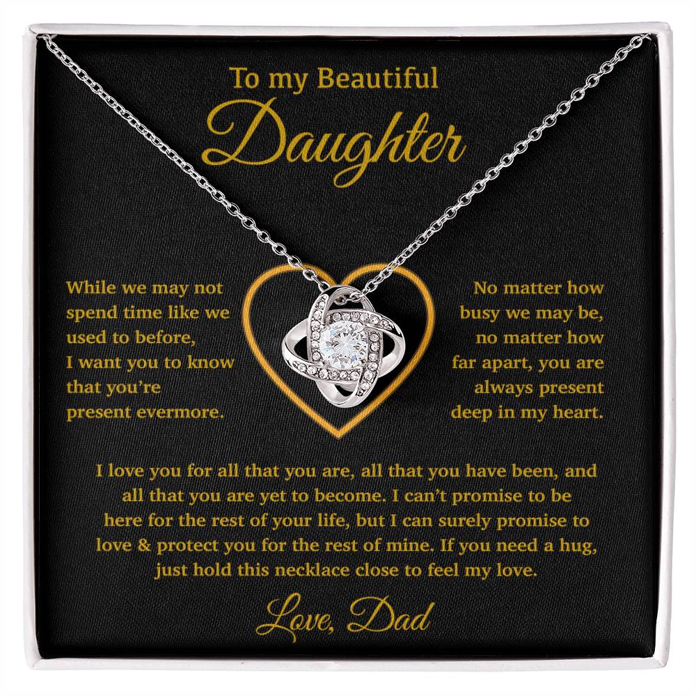 To My Daughter Necklace, Gift for Daughter from Dad, Father Daughter Necklace 11_6_Gold
