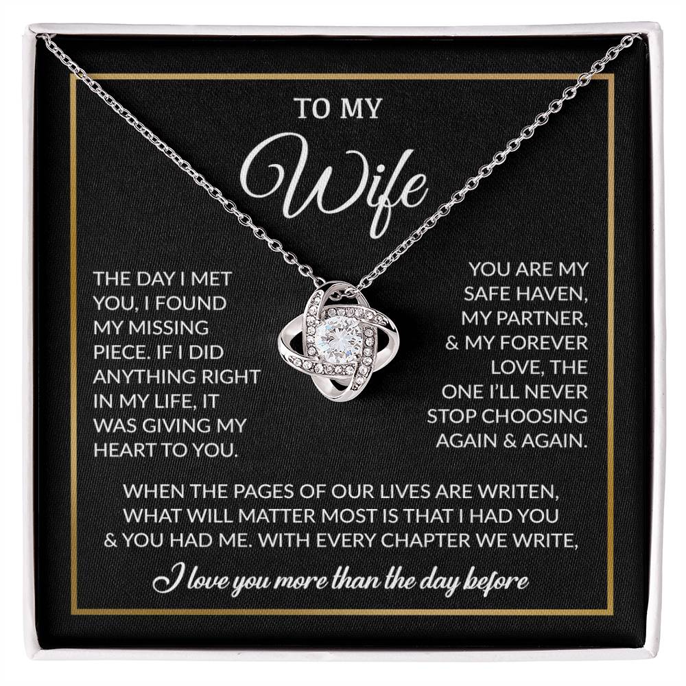 To My Wife Necklace, Gift For Wife, Anniversary Gift For Wife, Necklace For Wife 26_7_Black