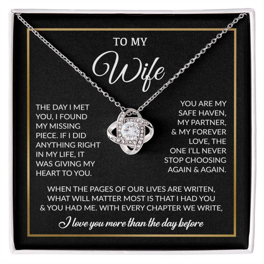 To My Wife Necklace, Gift For Wife, Anniversary Gift For Wife, Necklace For Wife 26_7_Black
