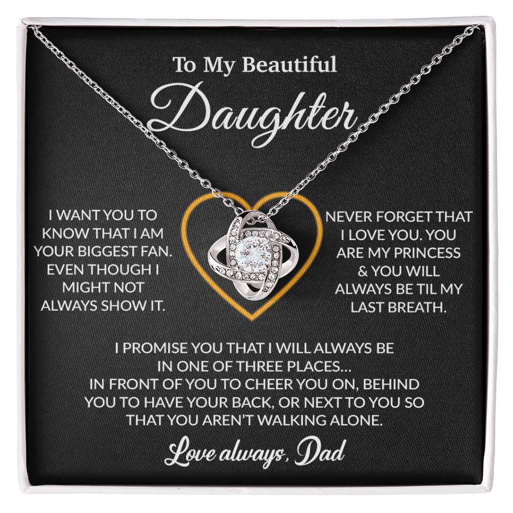 To My Daughter Necklace, Gift for Daughter from Dad, Father Daughter Necklace 17_6_Black