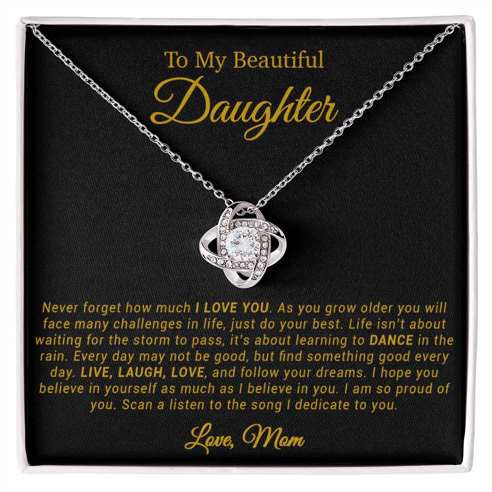 To My Daughter Necklace, Gift for Daughter from mom, Daughter mother Necklace 20_4_Gold