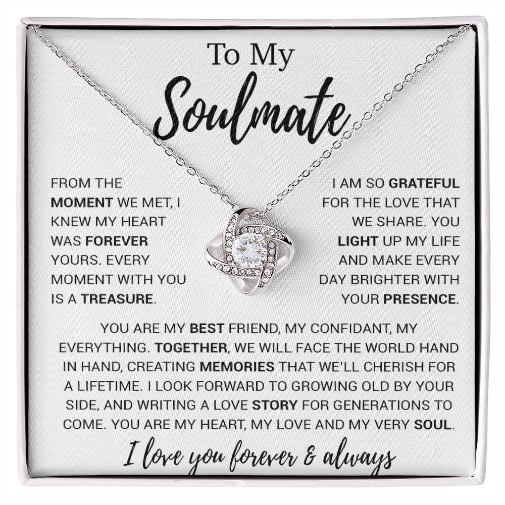 To My Soulmate Necklace, Birthday Gifts For Her, Christmas Gift For Soulmate 30_11_White