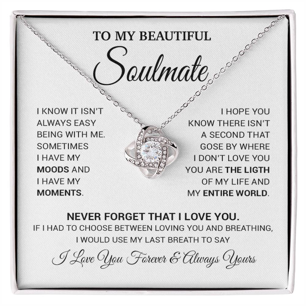 To My Soulmate Necklace, Valentines Day Gift, Gift For Wife, Anniversary Gift 27_8_White