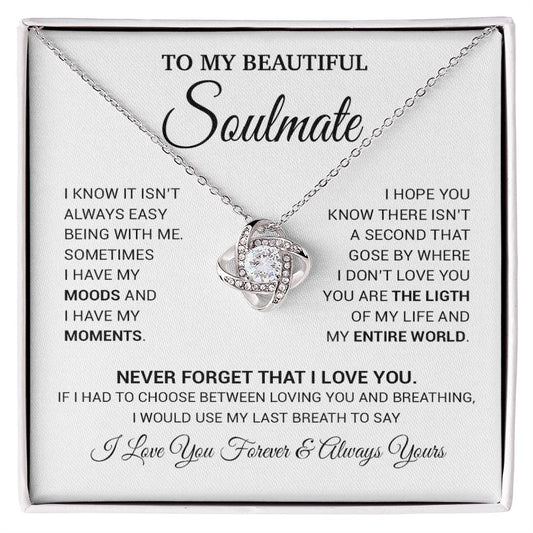 To My Soulmate Necklace, Valentines Day Gift, Gift For Wife, Anniversary Gift 27_8_White